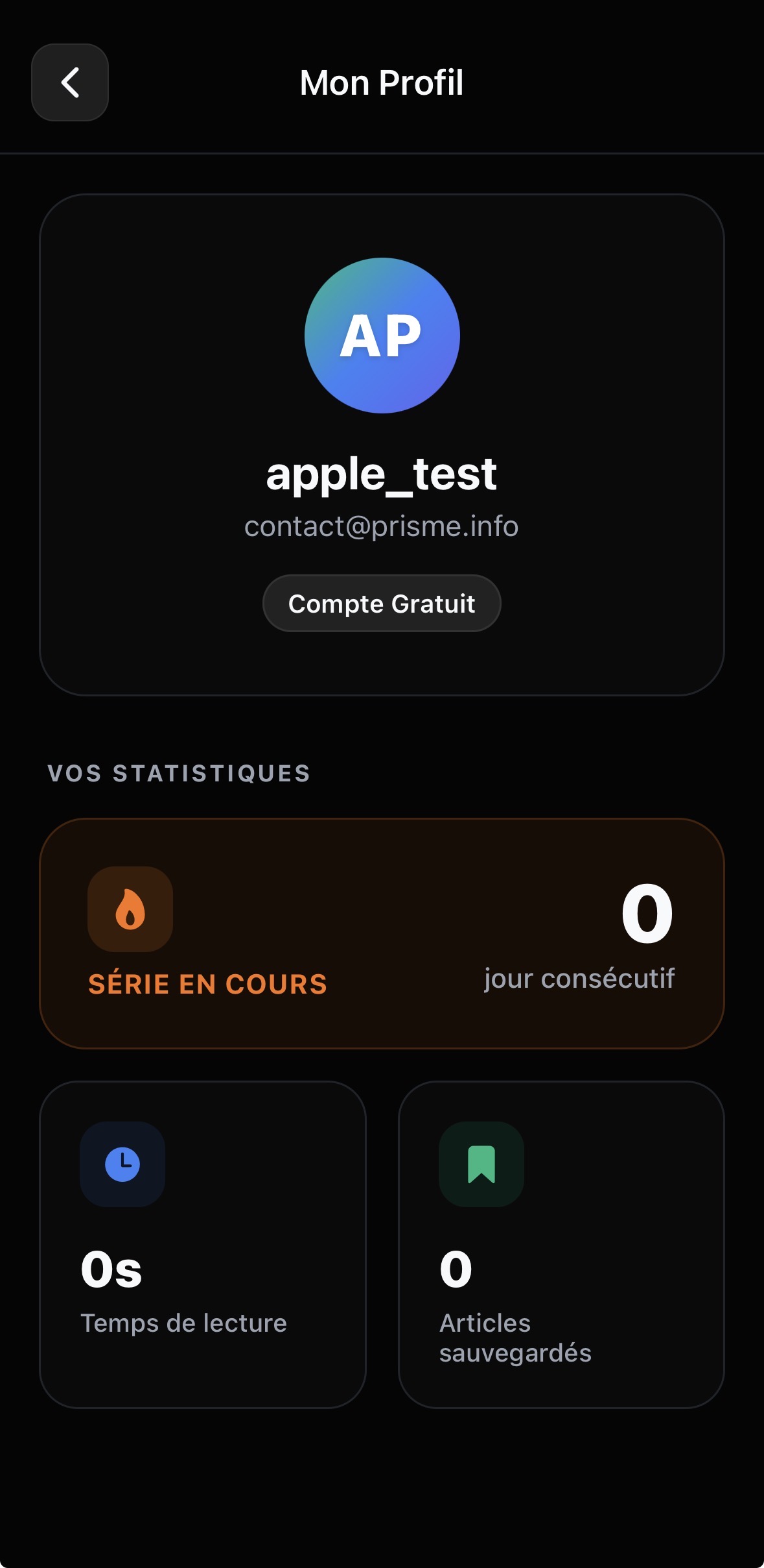 Profil et Statistiques